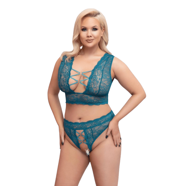 bh-set groenblauw cottelli collection lingerie
